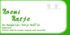 noemi matje business card